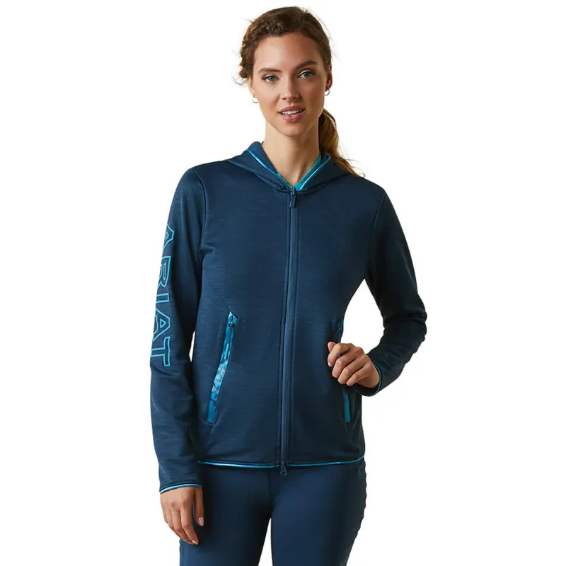 Ariat Women's Byron Full Zip Hoodie - Deep Petroleum